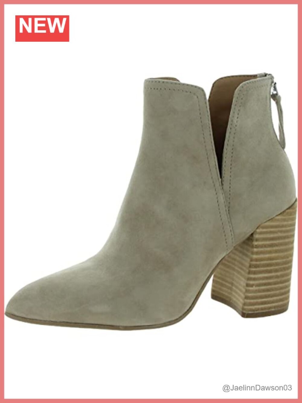 Suede Ankle Boot With Cut-Out Detail